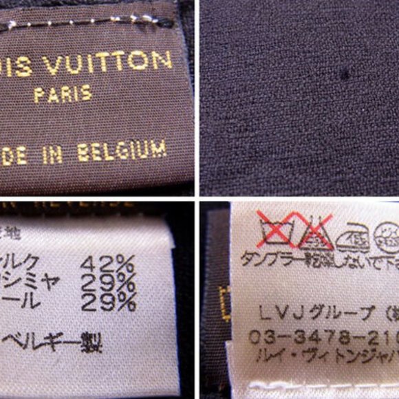 Louis Vuitton Scarf Black Blue Woman unisex Authentic Used - Picture 6 of 6